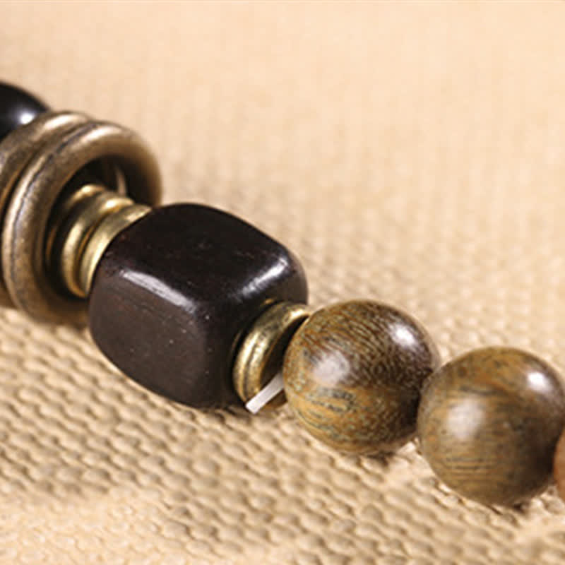 Bracelet tibétain apaisant en cristal de bois de santal vert