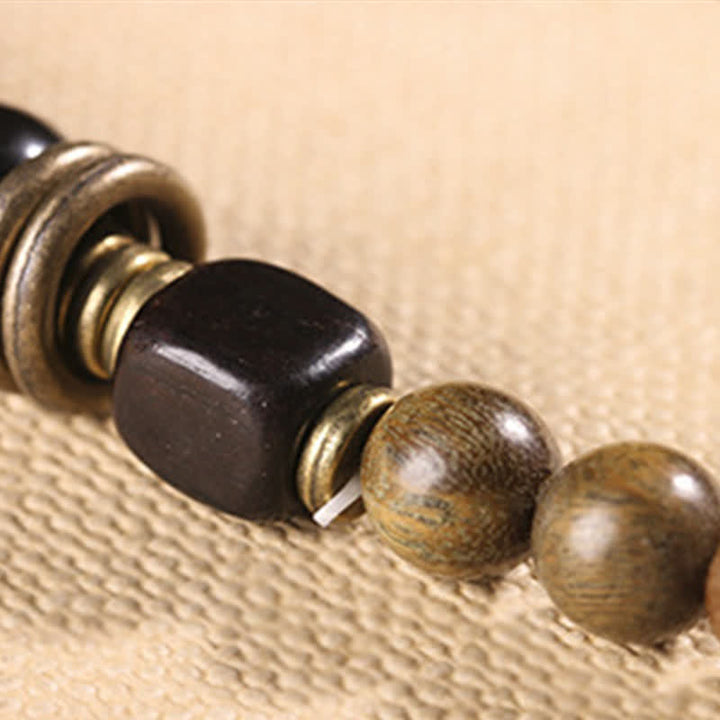 Bracelet tibétain apaisant en cristal de bois de santal vert
