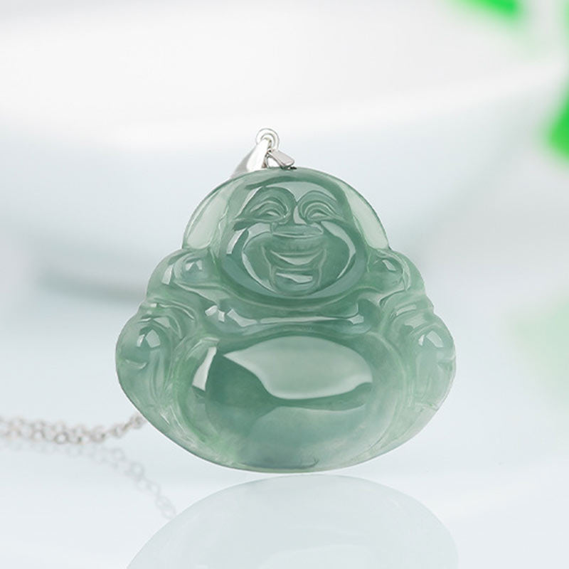 Buddha Stones en argent sterling 925 et jade Bouddha rieur - image 2