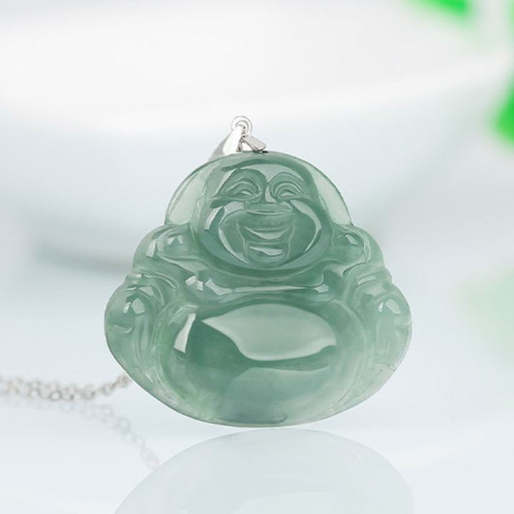 Buddha Stones en argent sterling 925 et jade Bouddha rieur - image 2