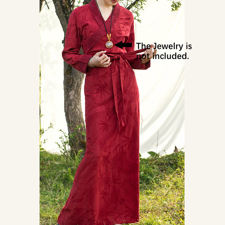 Robe tibétaine en Buddha Stones Vêtements Lhassa Robe longue portefeuille Robe longue Vêtements pour femmes