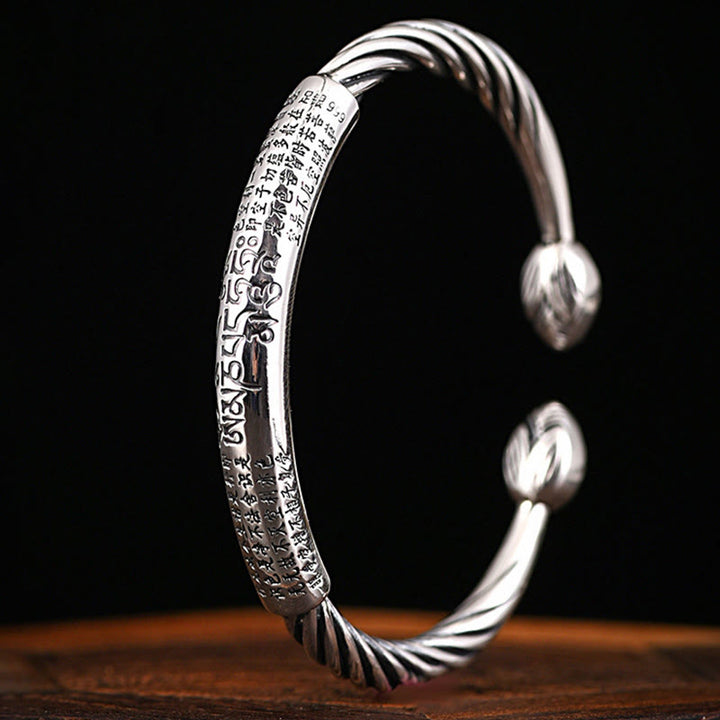 Bracelet manchette tibétain en Buddha Stones Om Mani Padme Hum Sutra du cœur Pureté - image 9