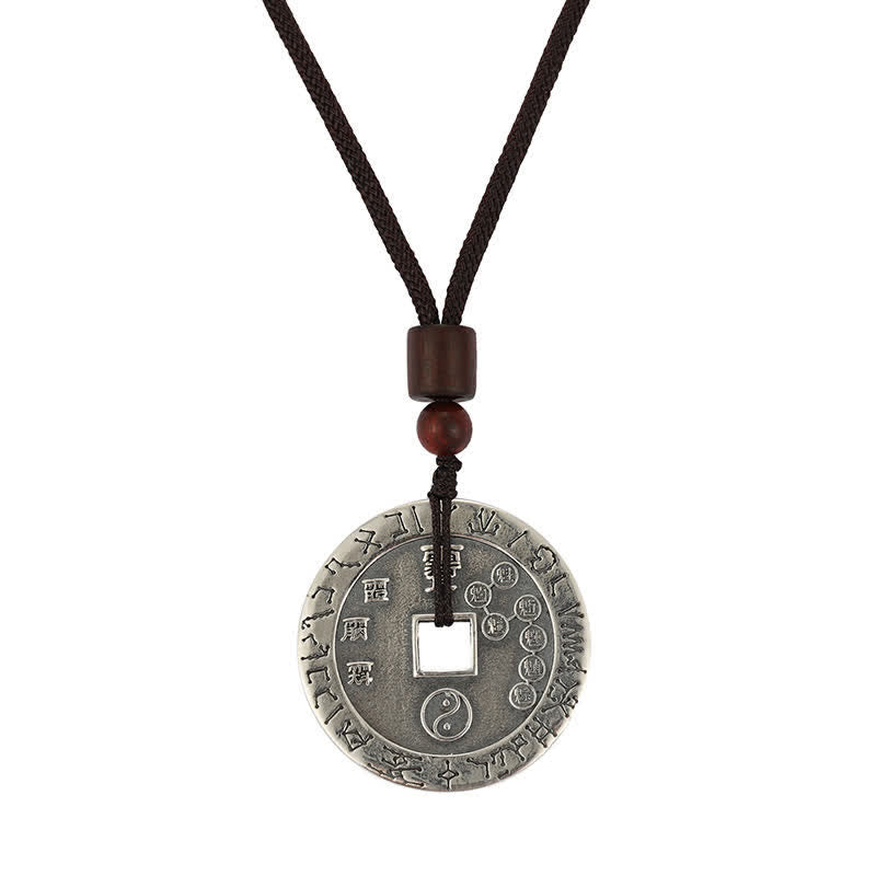 Collier pendentif en cuivre avec Buddha Stones Bagua Yin Yang et pièce de monnaie en forme d'étoile - image 9