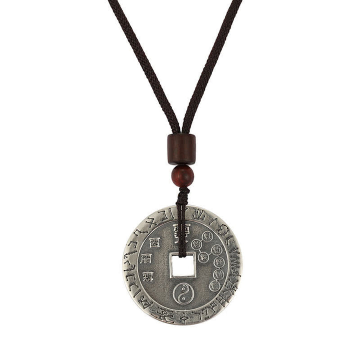 Collier pendentif en cuivre avec Buddha Stones Bagua Yin Yang et pièce de monnaie en forme d'étoile - image 9