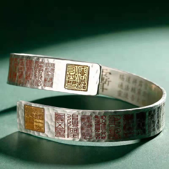 Bracelet manchette de guérison en cuivre avec lettres