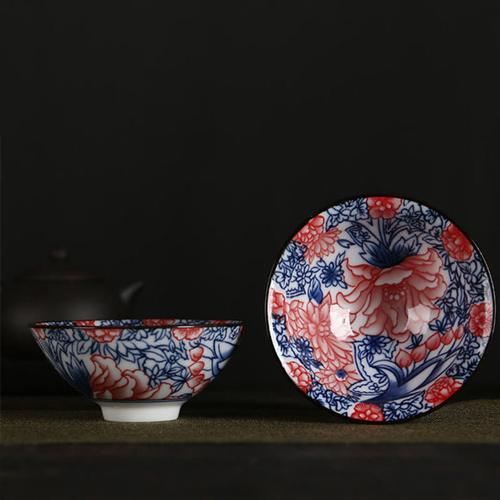 Buddha Stones Fleurs Fu Caractère Montagnes Lotus Fleurs de cerisier Tasse à thé en céramique Tasse à thé Kung Fu