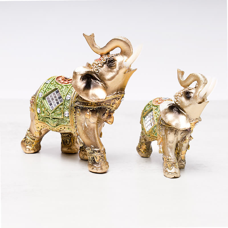 Statue d'éléphant vert Feng Shui porte-bonheur en Buddha Stones Sculpture Figurine de richesse Cadeau Décoration de la maison - image 4