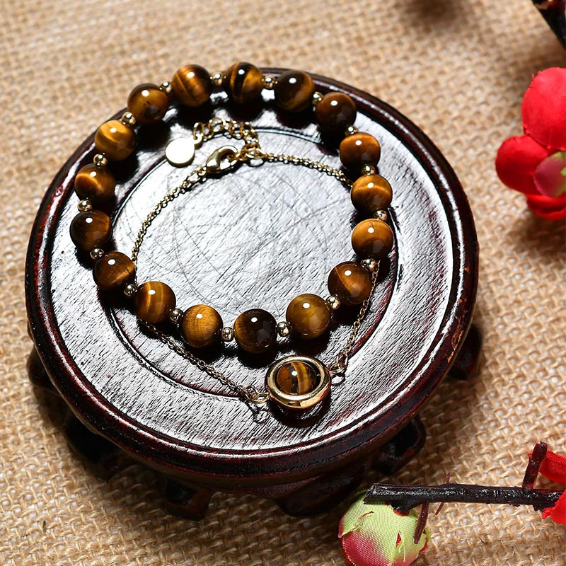 Bracelet positif en cristal de quartz fraise et pierre de soleil Buddha Stones