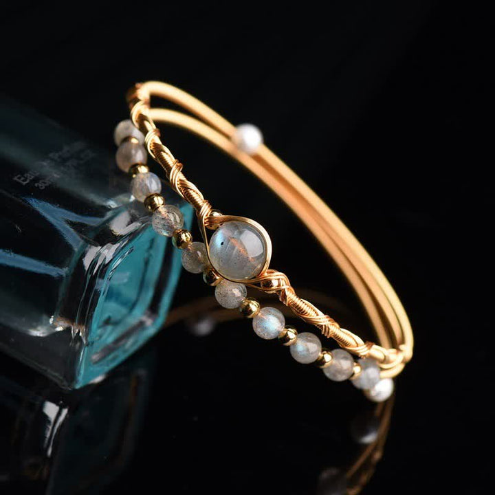 Bracelet de guérison et d'amour en pierre de lune Buddha Stones