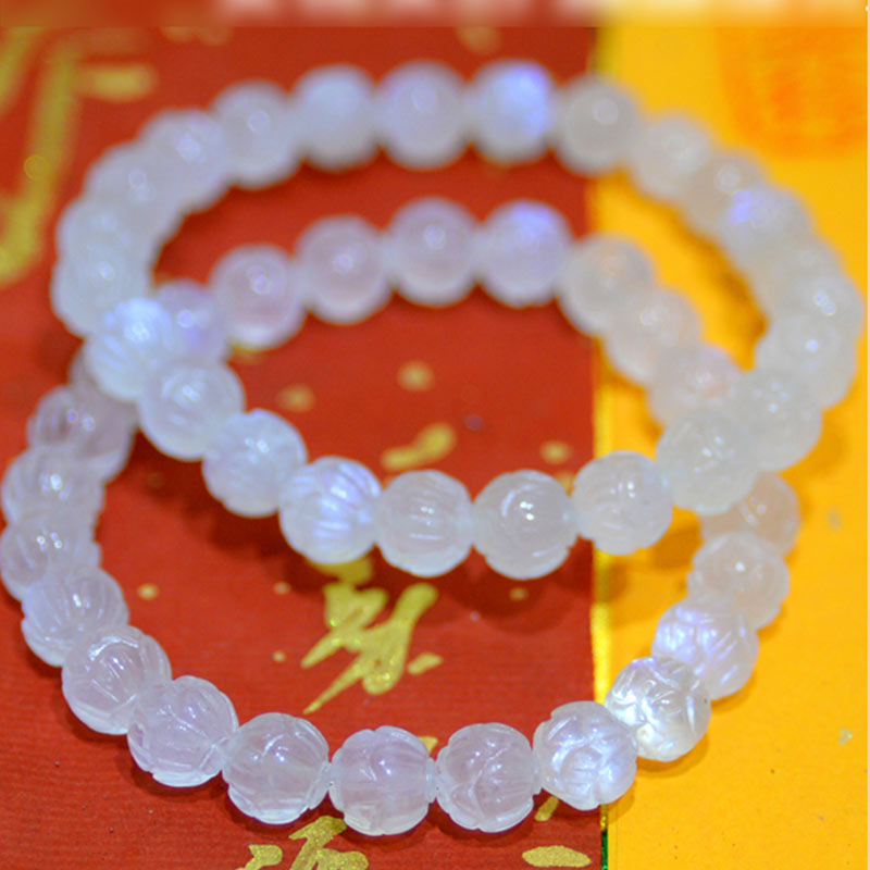 Bracelet Lotus Love en pierre de lune naturelle de Buddha Stones
