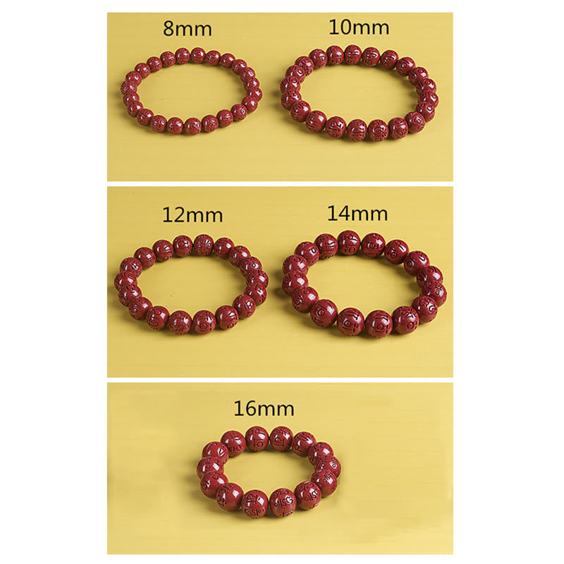 Bracelet de perles de chance et de richesse en Buddha Stones Double PiXiu Cinabre Om Mani Padme Hum