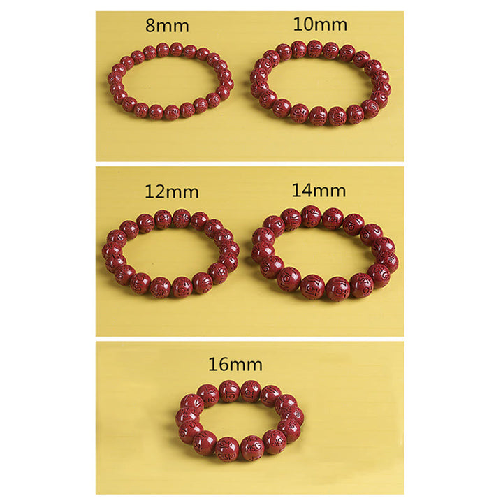 Bracelet de perles de chance et de richesse en Buddha Stones Double PiXiu Cinabre Om Mani Padme Hum
