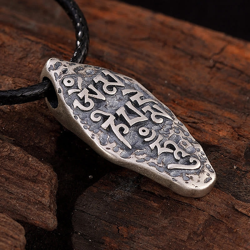 Collier pendentif en argent sterling 925 tibétain avec Buddha Stones Om Mani Padme Hum Dorje Vajra gravé - image 3