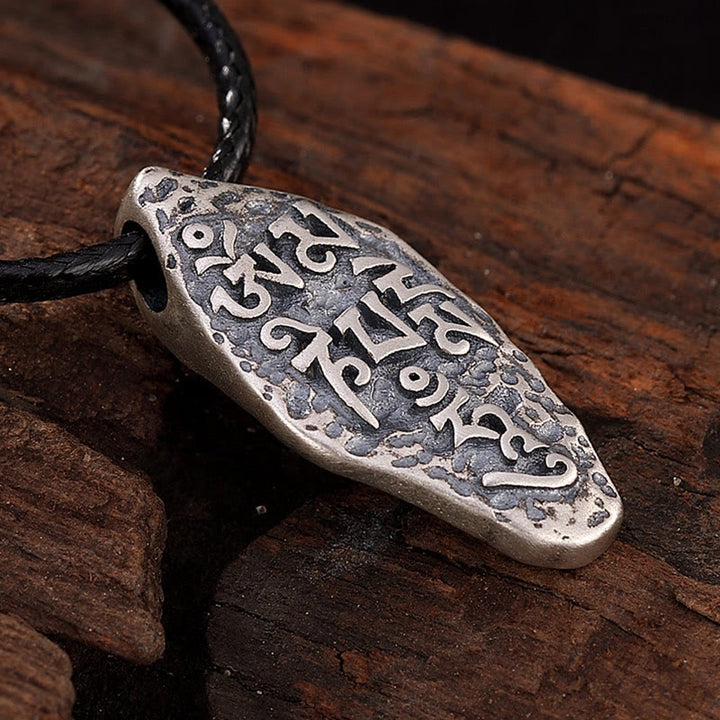 Collier pendentif en argent sterling 925 tibétain avec Buddha Stones Om Mani Padme Hum Dorje Vajra gravé - image 3