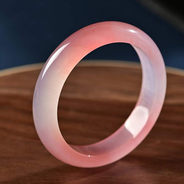 Bracelet jonc amour et chaleur en cristal rose Buddha Stones - Plat - 60-62 mm - image 0