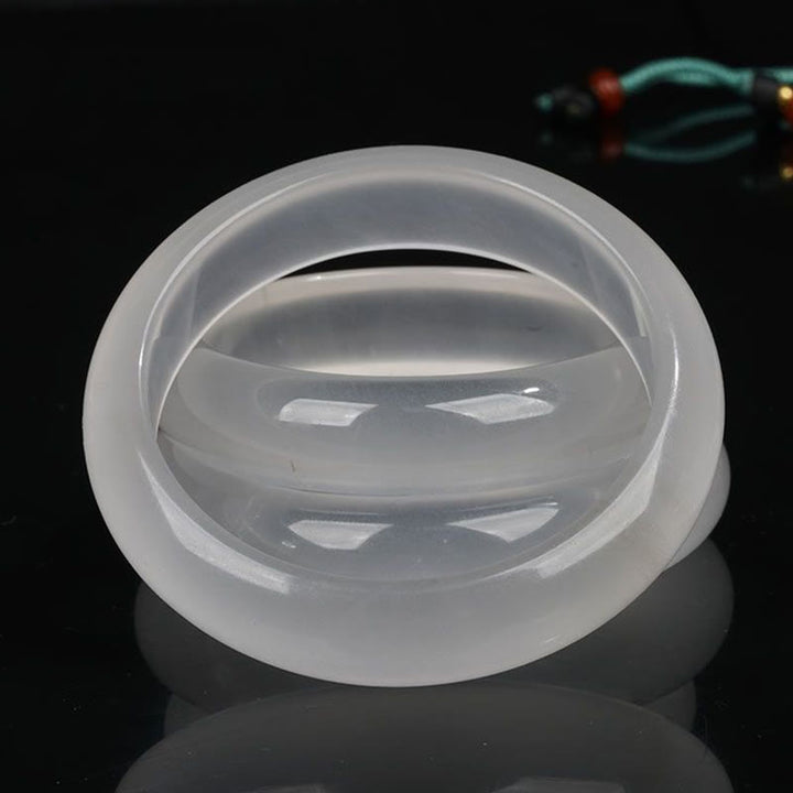 Bracelet porte-bonheur en jade doré translucide naturel avec Buddha Stones - image 4