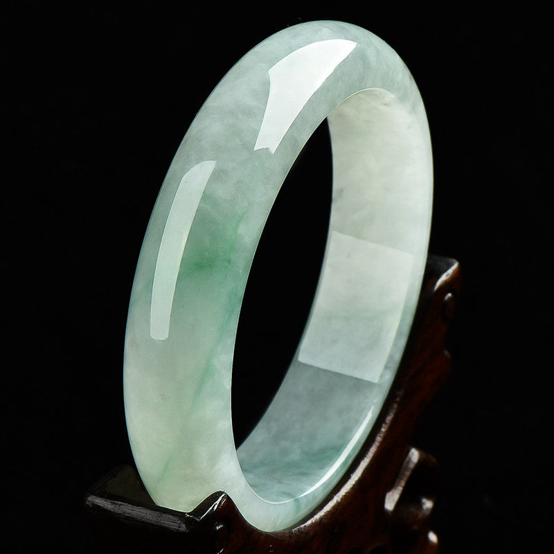 Bracelet jonc en jade naturel Buddha Stones pour la prospérité, la richesse et la chance
