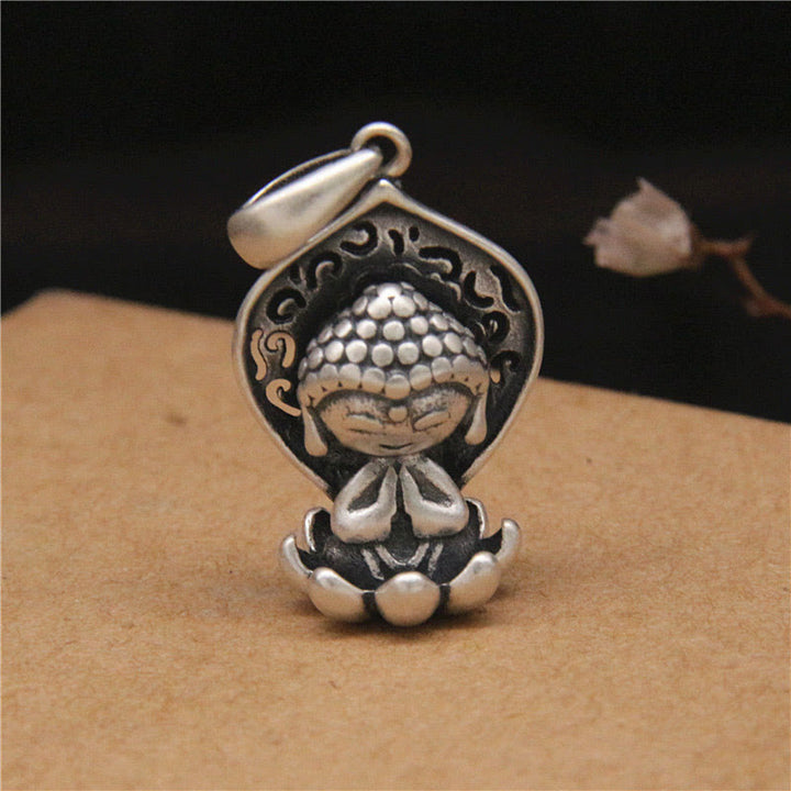 Collier Buddha Stones 999 Argent Sterling Méditation Bouddha Lotus Sérénité Pendentif - image 4