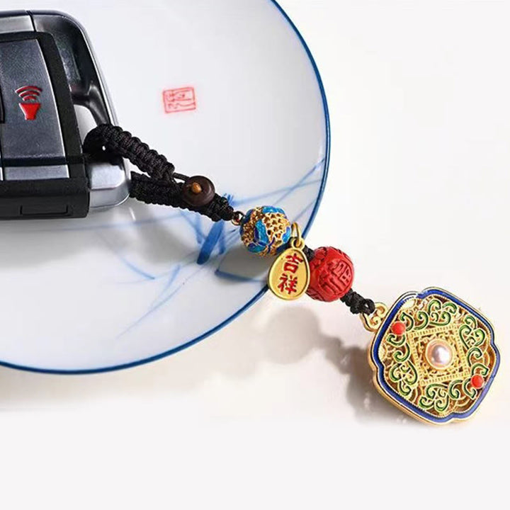Porte-clés porte-bonheur Ruyi avec les Buddha Stones Fu