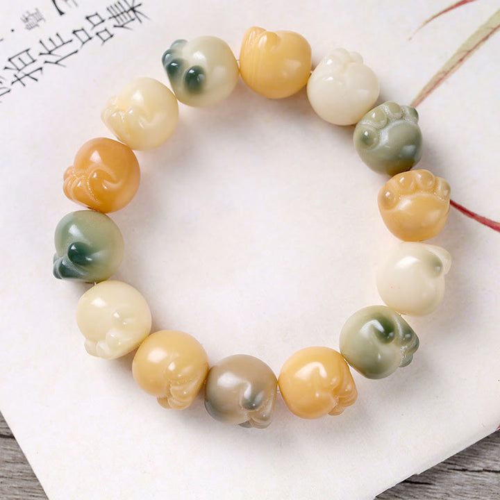 Bracelet d'harmonie calme avec pattes de chat mignon en Buddha Stones et graines de Bodhi multicouches - image 2