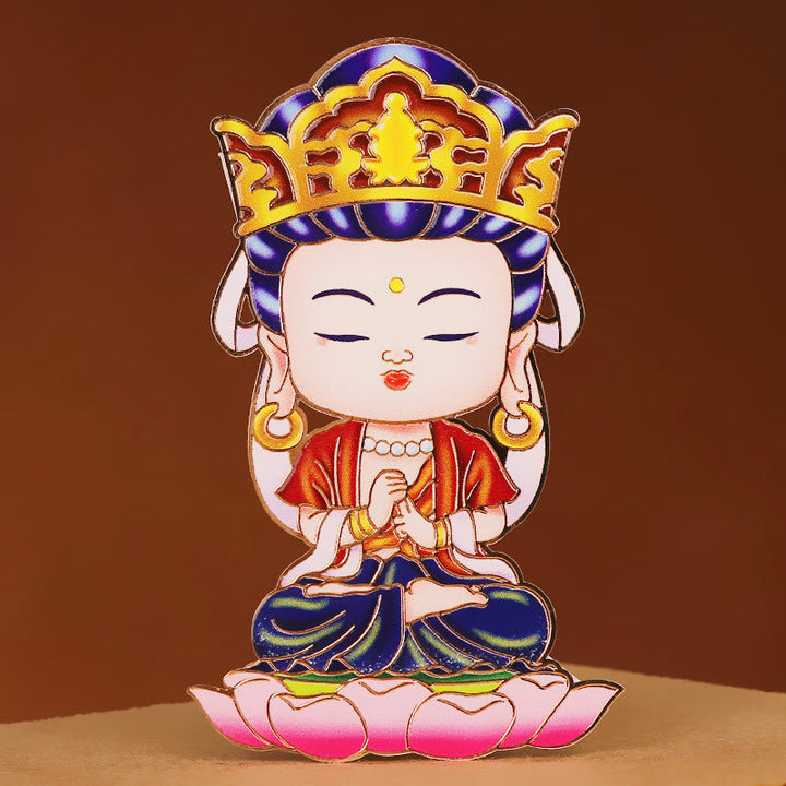 Buddha Stones Zodiaque chinois Bouddha natal Bénédiction Richesse Fortune Autocollant de téléphone pour réfrigérateur