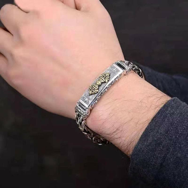 Bracelet d'équilibre en cuivre tressé torsadé Vajra Dorje Buddha Stones