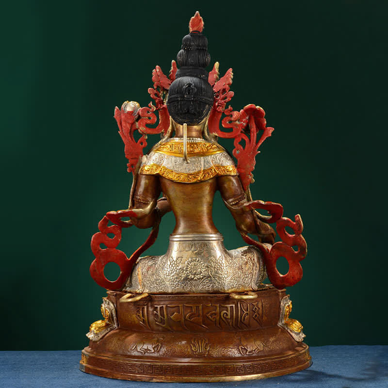 Statue décorative en cuivre du Bodhisattva Tara Verte Espoir - image 7
