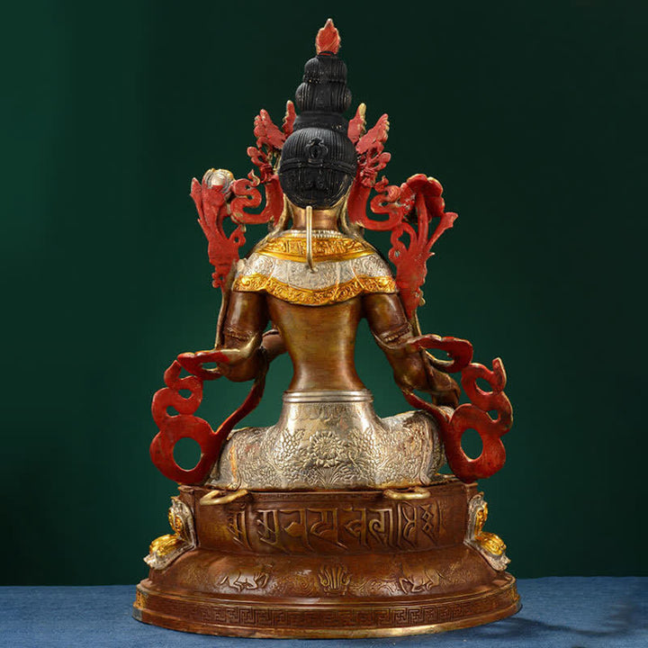 Statue décorative en cuivre du Bodhisattva Tara Verte Espoir - image 7