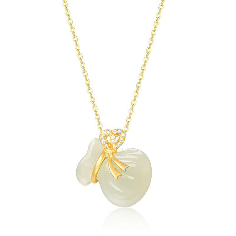 Collier pendentif porte-bonheur en jade blanc naturel Hetian Buddha Stones