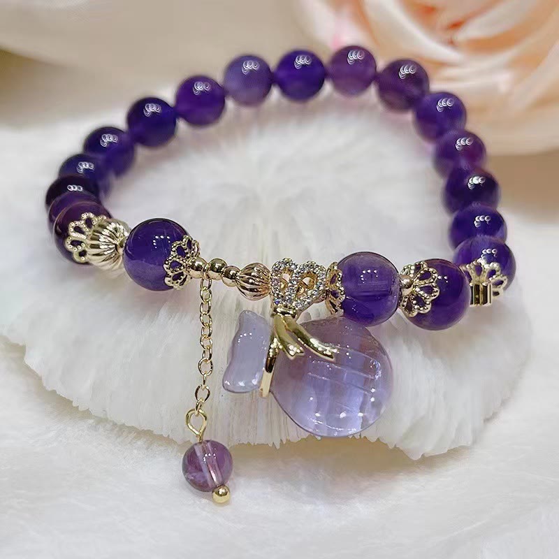 Bracelet porte-monnaie en cristal d'améthyste naturelle Buddha Stones