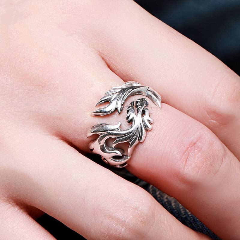 Bague ajustable avec force de protection et motif dragon et Buddha Stones - image 6