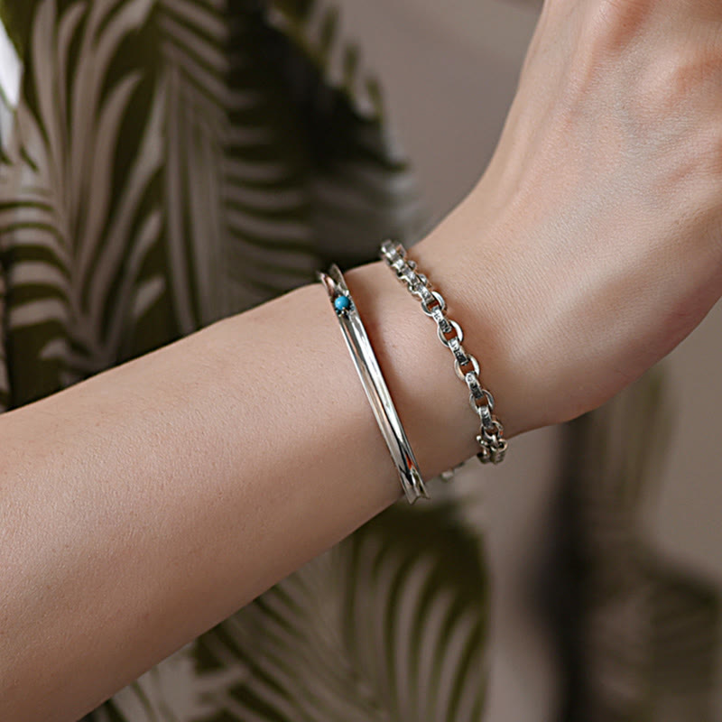 Bracelet en métal créatif sculpté Buddha Stones en argent sterling 925 Om Mani Padme Hum
