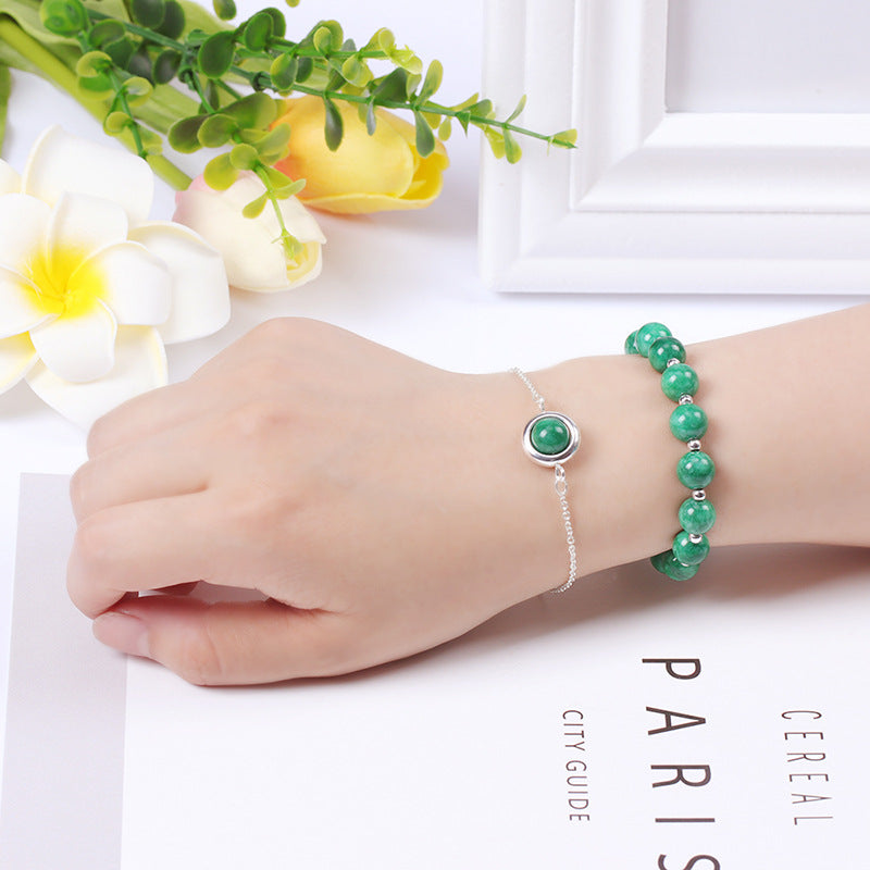 Bracelet positif en cristal de quartz fraise et pierre de soleil Buddha Stones