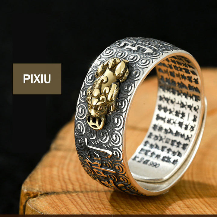 Bague ajustable Buddha Stones du zodiaque chinois Natal Bouddha Richesse Chance