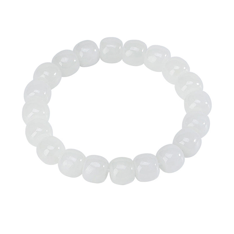 Bracelet de bénédiction du bonheur en jade blanc Hetian Buddha Stones - image 7
