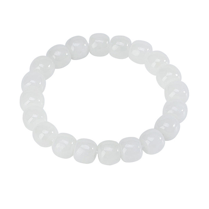 Bracelet de bénédiction du bonheur en jade blanc Hetian Buddha Stones - image 7