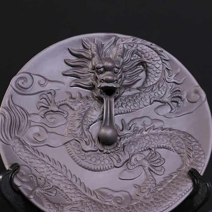 Brûleur d'encens de méditation à fontaine à fumée à refoulement en céramique Dragon