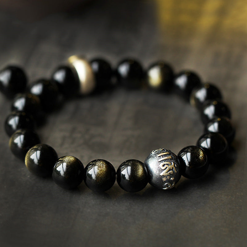Bracelet de purification en obsidienne Buddha Stones natal du zodiaque chinois - image 1