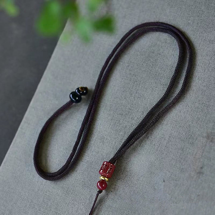 Collier pendentif en cuivre avec boucle de paix et poisson Koi en Buddha Stones
