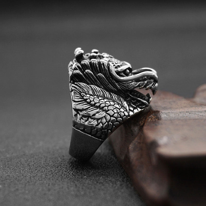 Bague en acier titane Dragon Balance