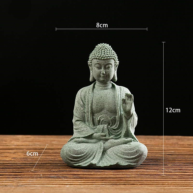 Buddha Stones Méditation Tibétaine Contemplation Bouddha Sérénité Compassion Statue Figurine Décoration - Méditation 8*6*12cm - image 2