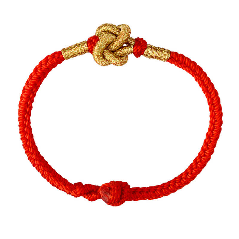 Bracelet tressé fait main avec un design simple et des nœuds chinois pour la force et la chance