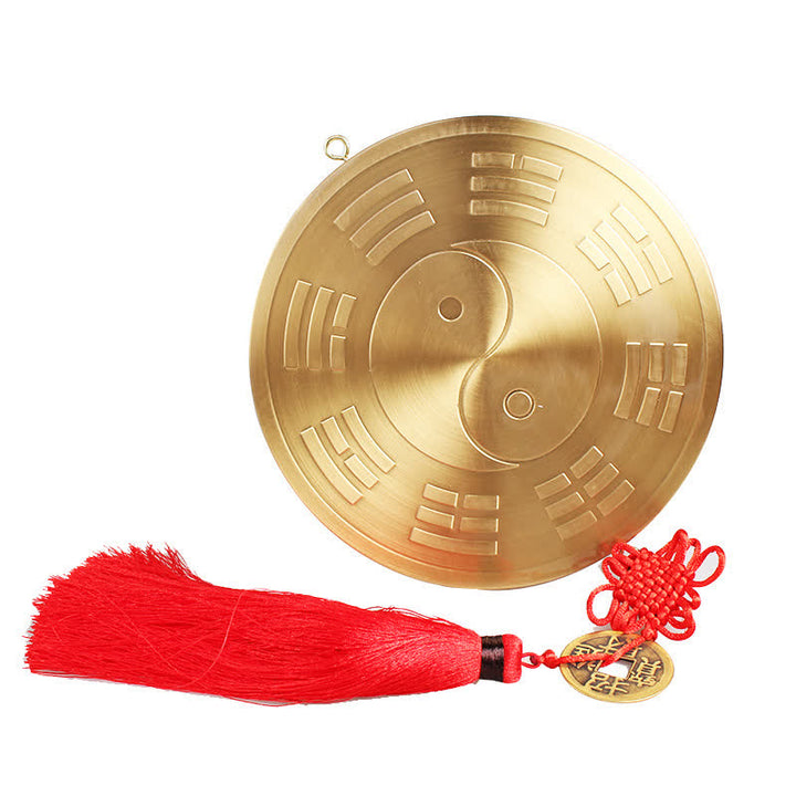 Carte Feng Shui Bagua Pièce de cuivre Nœud chinois Carte énergétique d'équilibre