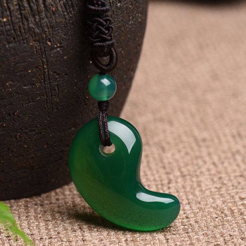 Collier de confiance et de calme en agate rouge et agate verte à motif de lune - image 8