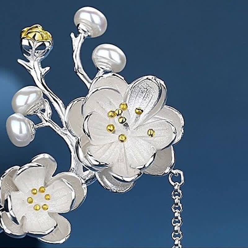 Épingle à cheveux à pompon en forme de papillon et de fleur de prunier - image 5