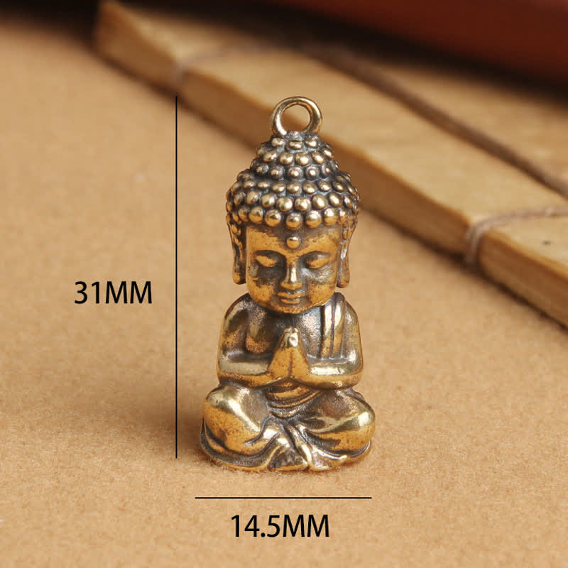 Porte-clés pendentif décoratif en cuivre avec Bouddha de la compassion