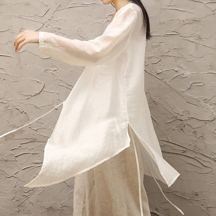 Buddha Stones Simple Motif Blanc Beige Méditation Spirituelle Zen Pratique Yoga Vêtements Vêtements pour Femmes - image 4