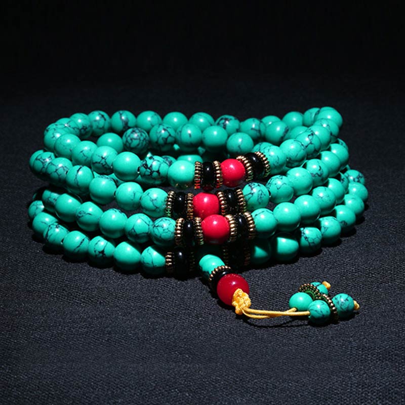 Bracelet Mala de guérison Buddha Stones de Bouddha turquoise