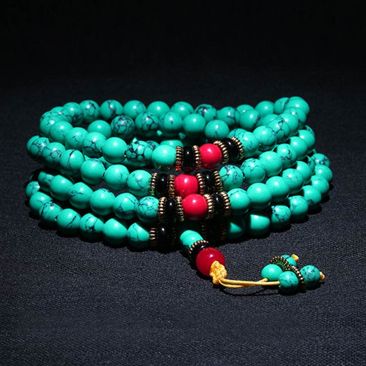 Bracelet Mala de guérison Buddha Stones de Bouddha turquoise