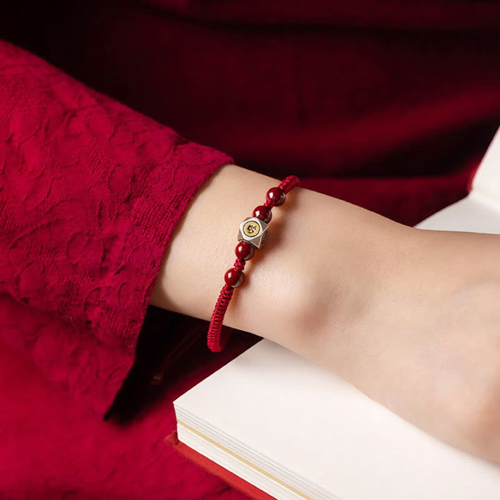 Bracelet en argent sterling 925 et cinabre, symbole du zodiaque chinois, Buddha Stones et symbole de calme. - image 10
